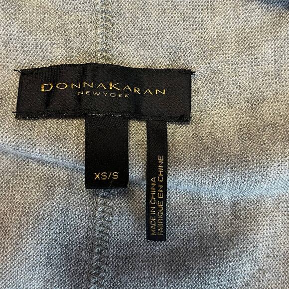 Donna Karan New York Gray Silk Blend High Low Waterfall Cardigan Women Sz XS/S - Picture 8 of 10